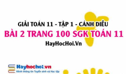 Giải bài 2 trang 100 Toán 11 tập 1 SGK Cánh Diều